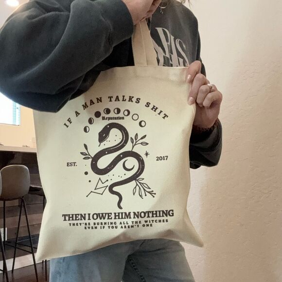 ✨2/$16 or 3/$20✨ Taylor Swift Reputation Canvas Tote Bag ‘I Did Something Bad’ - Picture 2 of 8